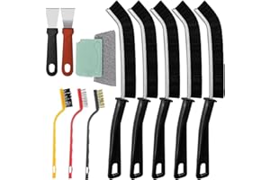 ipow Crevice Brosse de Nettoyage des crevasses avec Poils durs, 11 brosses de Nettoyage des Coins, Brosse de Nettoyage Multi-usages pour carrelage, Salle de Bain, Cuisine, mortier de Voiture