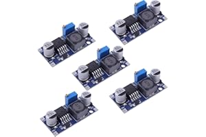 ZUAHALY 5 Pièces Convertisseur DC-DC Abaisseur de Tension Ajustable, Entrée 3.2V à 40V, Sortie 1.25V à 35V, Module Régulateur de Tension Efficace, Alimentation de Step Down lm2596 dc dc buck converter