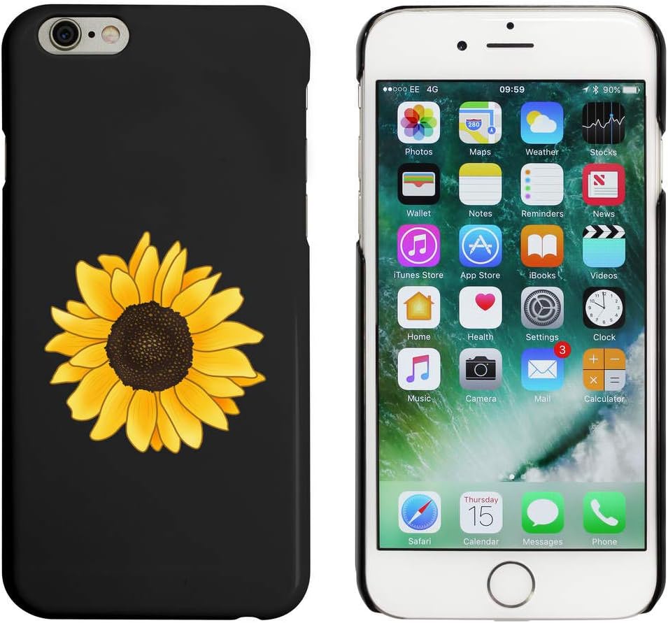 Azeeda Black 'Sunflower' Case / Cover for iPhone 6 & 6s (MC00184129)