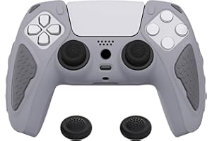 ‎PLAYVITAL PlayVital Silicone Case for PS5 Controller, Case Non-Slip Protective Case Grips Skin Soft Rubber Grips for PlayStation 5 Wireless Controller (Metallic Grey & Dark Grey)