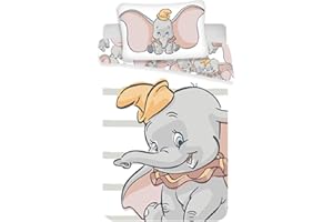 Dumbo Disney - Parure de Lit Bébé - Housse de Couette Coton