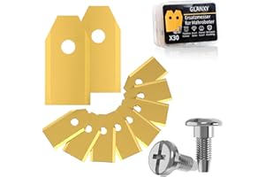 GLANXY 30 Stück Premium Ersatzmesser Klingen für Mähroboter Klingen Ersatzklingen titan Klingenmesser Rasenmähermesser kompatibel mit Husqvarna, Yard Force und Gardena Rasenmäher Automower Messer