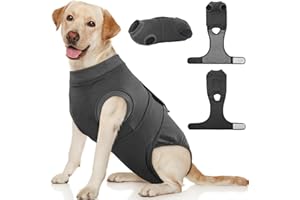 Kuoser L - Traje de recuperación de cirugía para perros, traje de recuperación para perros hembras y machos, chaleco de recuperación quirúrgica para perros postoperatorios, traje de cuerpo ajustable