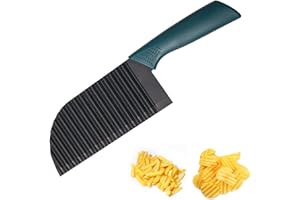 Lamkrtlp Wellenschneider für Pommes, Kartoffelschneider Mehrzweck Gemüseschneider Riffelmesser Edelstahl Crinkle Cutter Kartoffel Salat Kinder Pommes Schneider für Gemüse, Karotten, Zwiebeln, Obst