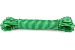 IDEA HOME 20-metrowa linka do prania do użytku domowego, ogrodu i na kemping - wytrzymała lina do prania z rdzenia poliestrowego i powłoki z tworzywa sztucznego, zielona