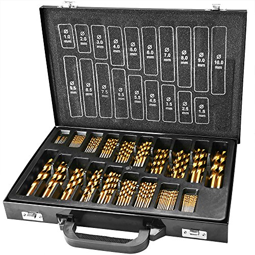 Deuba® Spiralbohrer Set ✔170 tlg ✔HSS Schnellarbeitsstahl ✔1-10mm ✔Metallkoffer Spiralbohrer Stahlbohrer Bohrer Satz Metallbohrer - 4