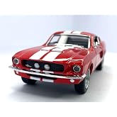 Plakalı 1967 Shelby GT-500 1:38 Model Araba Kırmızı KT5372D