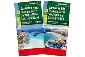 Sardinien, Straßenkarten-Set 1:150.000, freytag & berndt: 2 Blätter in Kunststoff-Hülle mit Infoguide und Top Tips, Radrouten (freytag & berndt Auto + Freizeitkarten)