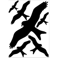 Vogel Aufkleber gegen Vogelschlag, zur Vogelabwehr, Warnvögel als Vogelschutz, 6 Vogelschreck Aufkleber auf A4 Blatt…