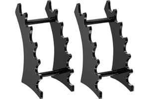 QUARKZMAN Zestaw 2 plastikowych uchwytów na długopisy, 6-gniazdowy akrylowy stojak na długopisy, uchwyt na długopisy do brwi, organizer na pędzle do makijażu do biura (czarny poziomy)