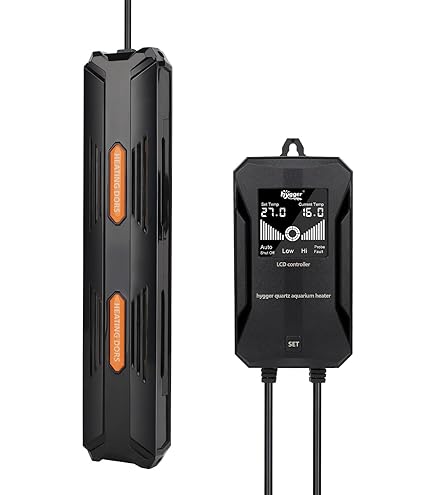AQQA Aquariumverwarming, 200W PTC Aquarium verwarmingselement met thermostaat, Instelbare temperatuur Aquarium Heizer met externe LED-controller display, Aquariumverwarming voor 75-250L