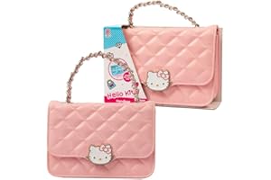 Hello Kitty Giochi Preziosi Borsetta Fashion con Carta di Credito Giocattolo, Colore Rosa, Catenella Color Oro e Rosa e Viso di Hello Kitty Come Bottone di Apertura, per Bambini dai 3 Anni