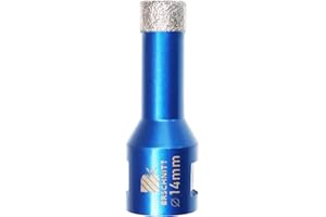 Broca de Diamante 14MM - BRSCHNITT Vacío Soldadura para gres Porcelánico Azulejo Cerámica Mármol Granito Taladrado, adecuado para amoladoras M14 angulares