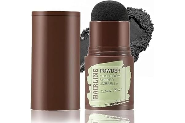 Wazdorf Hairline Powder Stick for Women & Men, Natural Shadow Filler & Shading Sponge Pen for Thinning Hair, Quick Root Touch-Up & Hairline Concealer (Black)