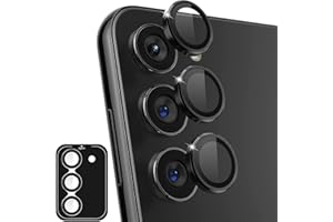 Jurqqer Kameraschutz für Samsung Galaxy S24 FE, [Kratzfest & Stabil] 9H Ultradünner Gehärtetes Glas, Kamera Schutz aus Aluminiumlegierung, Einfache Installation Schwarz