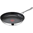 Tefal Jamie Oliver Cook's Direct On Bratpfanne 28 cm, Antihaft, Induktionstauglich, Backofenfest, Edelstahl, Genieteter Griff