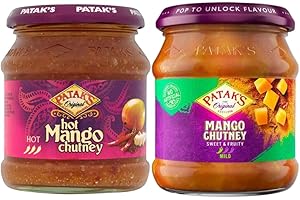 Patak Bundle Consisting of Sweet Mango Chutney 340g with Hot Mango Chutney 340g - 2 Pack Bundle By Credo Gifts