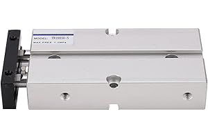 PUSOKEI Luftzylinder, doppeltwirkender Pneumatikzylinder, Doppelstangen-Doppelwellenzylinder, Aluminiumlegierung, 0,1-0,9 MPa(TN16X50-S)