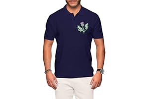 FUNKYSHIRT Scotland Rugby Polo Shirt for Men - Scottish Thistle - Shirts Nations Football Tshirts