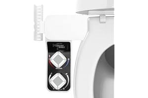 Ozonlife Bidé de agua fría y caliente para inodoro, bañera de agua caliente y fría no eléctrica con doble boquilla, bañera de autolimpieza con asiento de inodoro, presión de agua ajustable