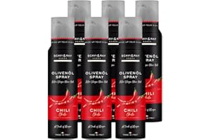 ‎SCAVI & RAY SCAVI & RAY Olivenöl-Spray Chili 6 x 200 ml – Aromatisches Chili-Würzöl aus Italien, Koch-Spray mit 3 Dosierstufen für Fisch, Fleisch & Salate, hochwertiges Gourmet-Öl