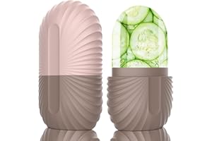 Geepen Ice Roller Rouleaux de Glace en Silicone Massage de Glace pour le Visage, Rouleau de Massage Beauté du Visage pour Réduit les Poches Améliore l'élasticité de la Peau Brun