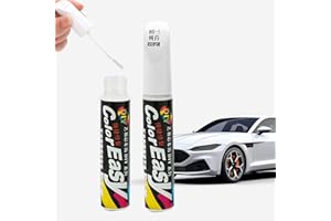 MsTeco 2 Pezzi Penna Ritocco Carrozzeria,Ritocco Vernice Auto,Rimuovi Graffi Auto,Penna per Riparazione Graffi Auto,Pennarello Copri Graffi Auto,Rimuovi Graffi Automobile(Bianco)