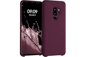 kwmobile Carcasa Compatible con Samsung Galaxy S9 Plus Funda - Case TPU y Silicona antigolpes - Apto Carga inalámbrica - Magenta Oscuro