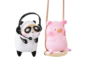 2 Pcs Auto Hängend Ornament,WideSmart Schweinchen Auto Anhänger Auto-Dekoration Auto-Rückspiegel-Anhänger für Auto Dekorationszubehör Swinging Car Accessories Rückspiegel Dekoration Anhänger