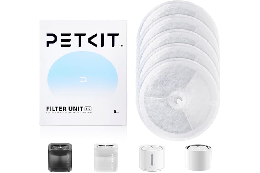 PETKIT Upgraded Filter Units 3.0 for PETKIT Pet Water Fountains EVERSWEET 2S/3/3 Pro, EVERSWEET Solo/Solo SE Replacement Filters (5pcs)
