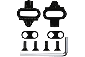 LAM-LORD Replacement Bike Cleats for Cycling Shoes, Bicycle Shoe Clips Self-Locking Pedal Cleat with Washer/Screw/Allen Wrench for Indoor Cycling Spinning and Mountain Bicycle Shoes