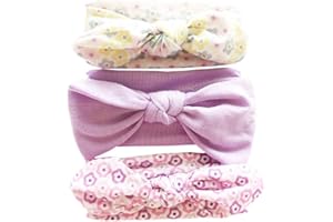 Bllatta Diademas de Bautizo Cintas de pelo para bebe Cabello con las Oidos de Conejo para las Niña Banda Elastica de Cabello 3Pcs
