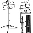 K KASONIC Music Stand, Kasonic 2 in 1 Dual-Use Folding Sheet Music Stand & Desktop Book Stand, Portable and Lightweight with Music Sheet Clip Holder
