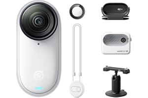 Insta360 GO 3S 128GB Arctic White - 4K Tiny Portable Vlogging Camera, Hands-Free POVs, Mount Anywhere, Stabilization, 140 Min Battery Life, 10m Waterproof, AI Editing, Black, For Vlog, Travel