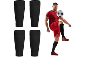 LEIKEDUN Football Sock Sleeves Soccer Shin Guards Sleeves White Team Leg Sock Sleeve Cut Soccer Socks for Football Games Beginner