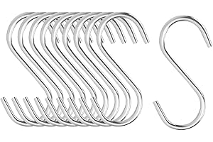 Jitnga 10 Stück Fleischerhaken Klein Edelstahl Räucherhaken Aufhängehaken Küchenhaken Fleischhaken Angelhaken, 5Cm (Silber)