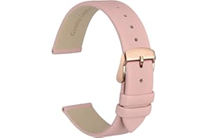 WOCCI Bracelets de Montre élégants, Bandes de Remplacement en Cuir Véritable, Boucle en Acier Inoxydable, 8mm 10mm 12mm 13mm 14mm 16mm 18mm 20mm 22mm