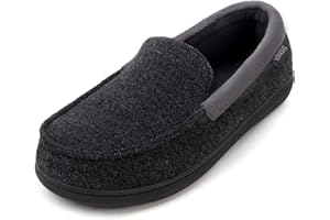 ULTRAIDEAS Pantofole da uomo morbide in memory foam a mocassino con suola interna in gomma antiscivolo, scarpe da casa chiuse lavorate a maglia leggere e traspiranti