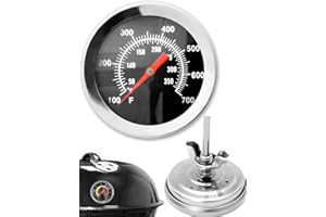 Hometools.eu Thermomètre de cuisson analogique, résistant aux températures élevées, pour barbecue, grill, casseroles, cocottes, fumoir, de 10 °C à 350 °C