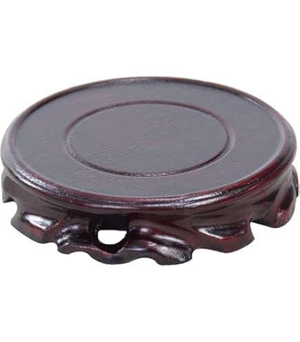 Socle En Bois Massif Jojofuny - Diamètre Intérieur 15 Cm, 16.5x16x2.4 Cm - Support Pour Vase, Théière, Lampe, Décoration Asiatique