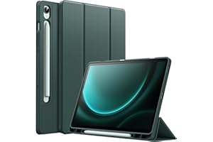 JETech Etui dla Samsung Galaxy Tab S10 Lite / S10 FE / S9 FE 10,9 Cala z S Pen Uchwytem, Miękka TPU Składana na Trzy Części Podstawkę Ochronna Osłona Tabletu (Północny Zielony)
