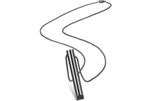 Fiada Collier de Respiration Consciente Collier de Soulagement d'Anxiété Collier Anti-Stress en Acier Inoxydable Collier Respiratoire Portable pour Homme Femme Méditation Relaxation