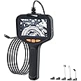 Eacam Borescope - Endoscope Camera with Light, IP67 Waterproof Endoscope, 1080 HD Inspection Camera, Borescope Camera with 8 Adjustable Light, Snake Camera with 16.4ft Rigid Cord (4.3'' Screen)