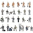 WANGCL 25pcs 1:87 Figurines Painted Figures Miniatures of Railway Workers with Bucket and Ladder
