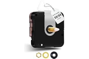 DEEWISH 12888 Kit de mouvement d'horloge à quartz super silencieux, longueur de tige de 5/16" - 59/64", remplacement à piles pour horloges murales - Facile à installer, pas de mains incluses