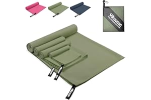 Vikcvcsc Juego de 4 Toalla Microfibra, Toallas para Gimnasio de Secado Rápido, Toalla Microfibra Playa Toallas Piscina para Viaje Camping, Toalla Gym Hombre Mujer para Fitness Yoga(Verde Oliva)