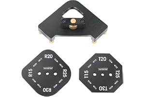 MaxEarn 2 plantillas de fresado 4 en 1 de aluminio para fresadora superior, esquina de mesa, dispositivo de sujeción, rápido ángulo R para carpintería (R15/20/25/30+T15/20/25/30)