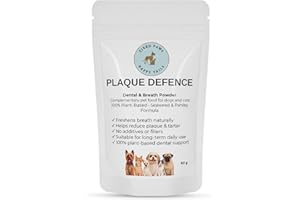 TIRED PAWS HAPPY TAILS TPHT Plaque Defence for Dogs – Natural Dental Powder for Cleaner Teeth & Fresher Breath – 100% Plant-Based Seaweed Formula – Easy Daily Topping – Suitable for All Breeds