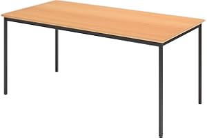 ‎BÜMÖ bümö Tisch, Multifunktionstisch 160 x 80 cm in Buche/Schwarz - Besprechungstisch, Konferenztisch, Meetingtisch, Mehrzwecktisch, Pausentisch, Besprechungsraum, Meetingraum, Pausenraum
