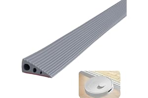 ‎BRIMOREA Gummi Türschwellenrampe Rampe, 6.5x2.5CM Bordsteinrampe, PVC Saugroboter Türschwellenrampe, übergangsschienen Selbstklebend Schwellenrampe für Rollstuhl, Kinderwagen, Rollator & e Scooter Grau